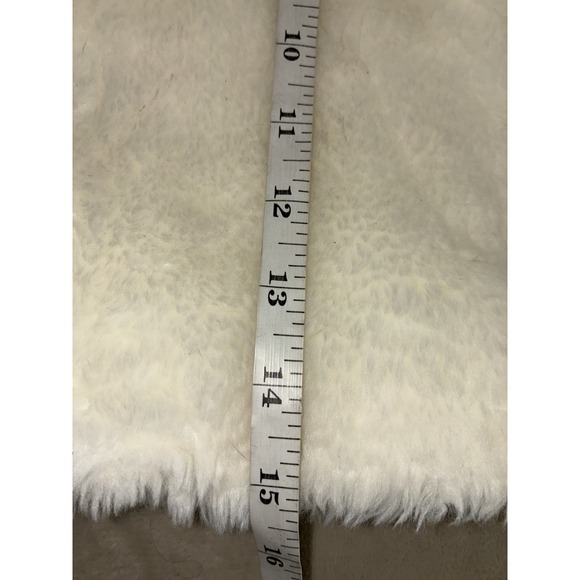 Forever 21 Jacket Women's L White Faux Fur Teddy Bolero 3/4 Sleeve Cropped Y2K - Picture 7 of 7